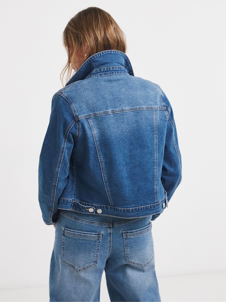 JD Williams Blue Ultimate Stretch Denim Jacket - Image 2 of 4
