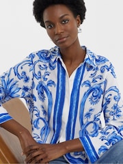 JD Williams Blue Placement Print Shirt - Image 3 of 4