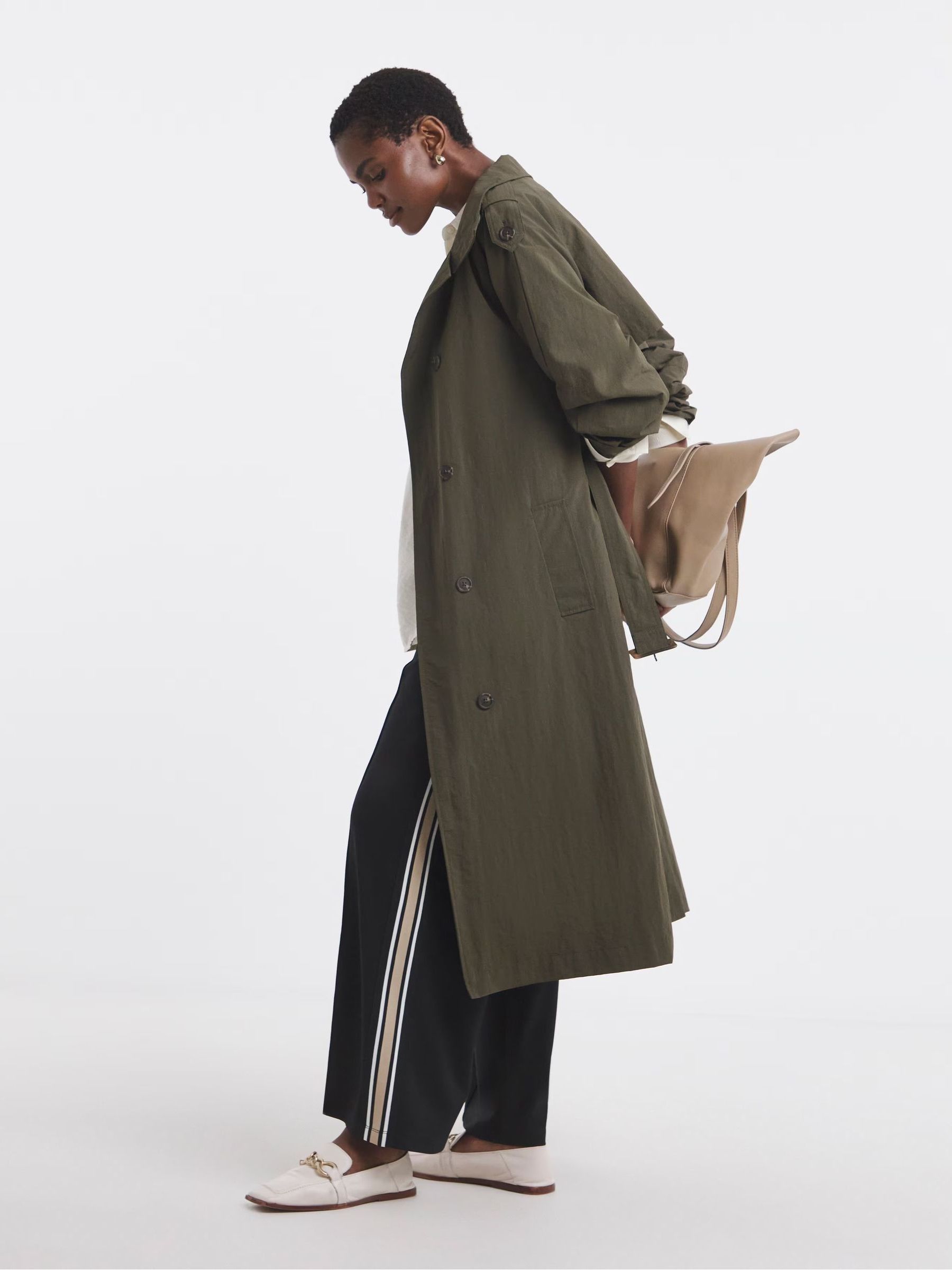 Buy JD Williams Green Funnel Neck Trench Coat from Next Ireland
