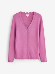 JD Williams Pink Scallop Hem Knitted Cardigan - Image 1 of 1
