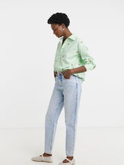 JD Williams Green Embroidered Motif Stripe Shirt - Image 2 of 4