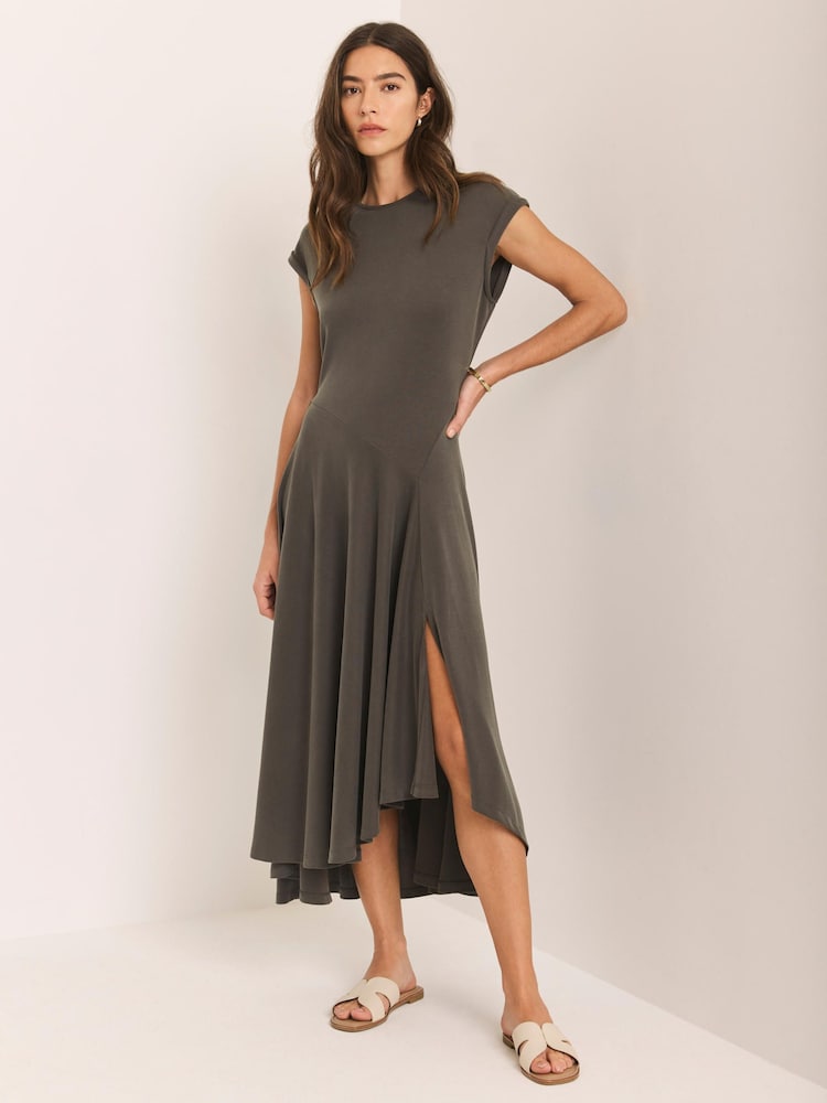 Mint Velvet Green Jersey Asymmetric Dress - Image 2 of 8
