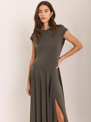 Mint Velvet Green Jersey Asymmetric Dress - Image 4 of 8