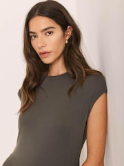 Mint Velvet Green Jersey Asymmetric Dress - Image 6 of 8