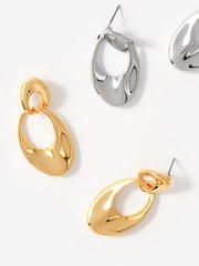 Cercei rotunzi cu verigi Mint Velvet - Imaginea 2 din 3