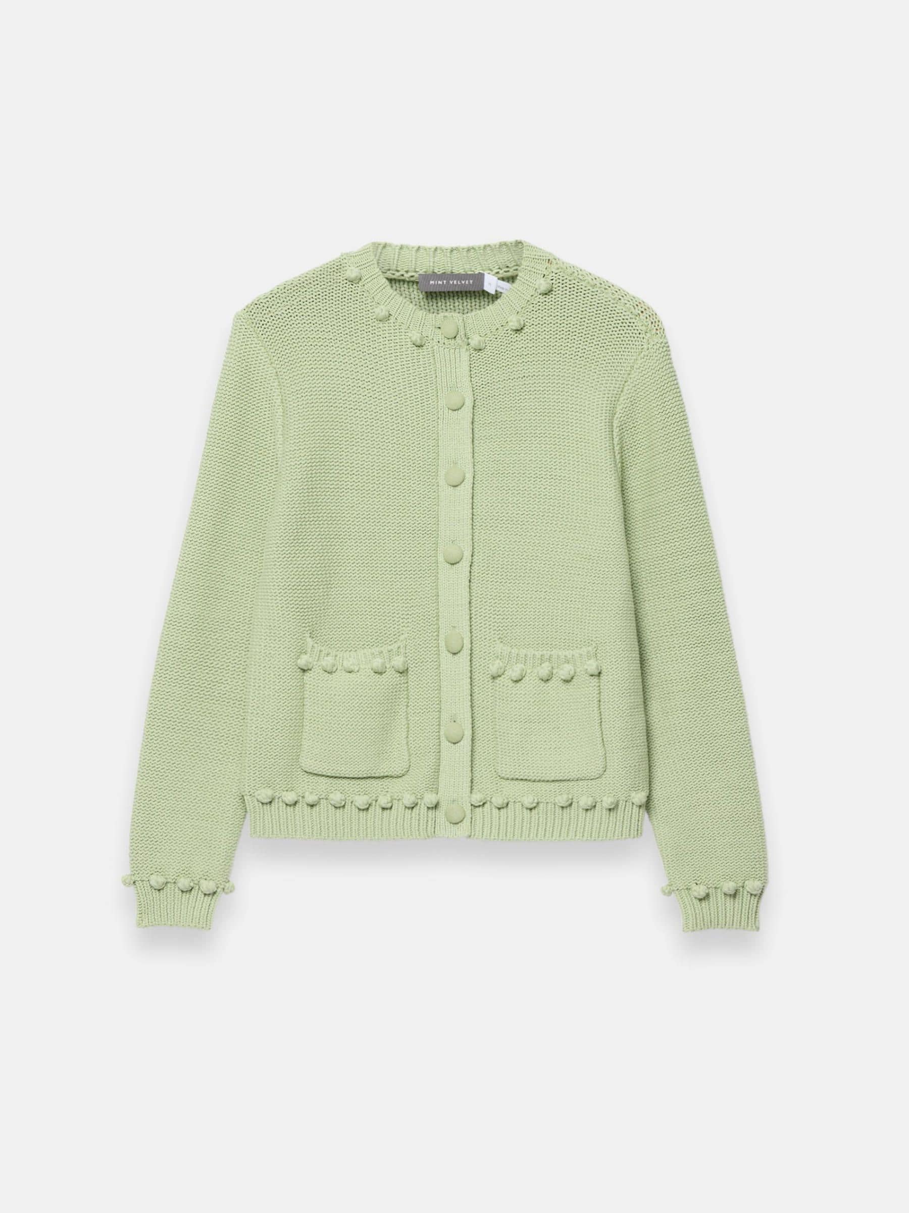 Buy Mint Velvet Green Bobble Detail Cardigan from the Next UK