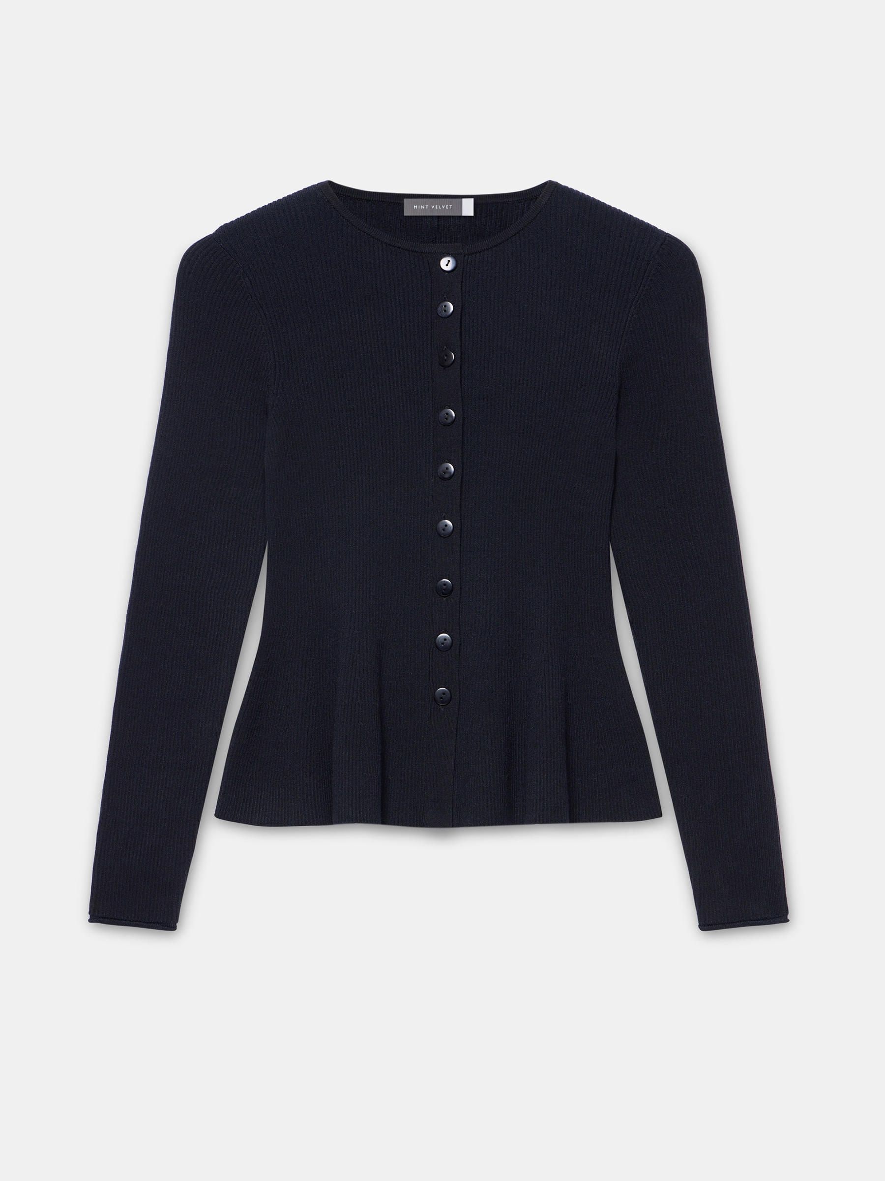 Buy Mint Velvet Black Peplum Knit Cardigan from Next USA