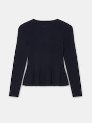 Mint Velvet Black Peplum Knit Cardigan - Image 7 of 7