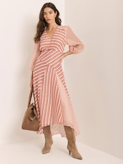 Mint Velvet Striped Pannelled Midi Dress - Image 1 of 7