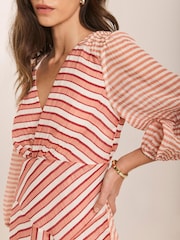 Mint Velvet Striped Pannelled Midi Dress - Image 3 of 7