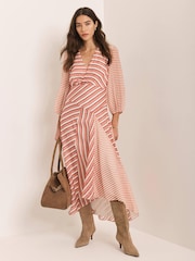 Mint Velvet Striped Pannelled Midi Dress - Image 4 of 7