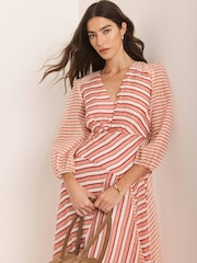 Mint Velvet Striped Pannelled Midi Dress - Image 5 of 7