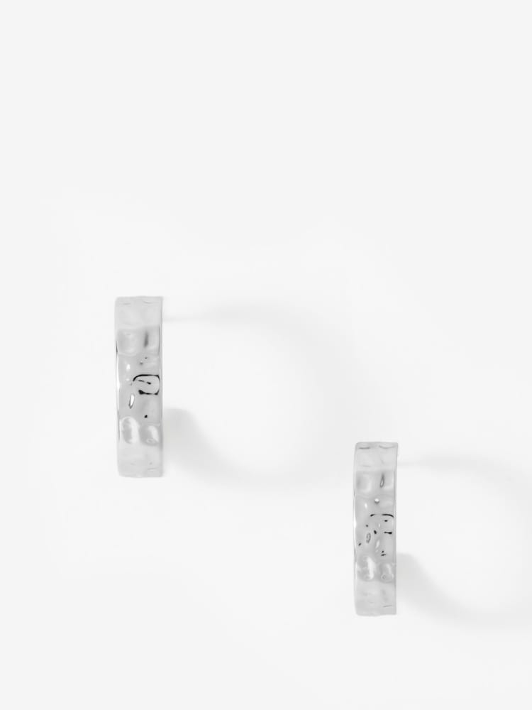 Silberfarben - Mint Velvet Textured Hoops - Bild 1 von 4