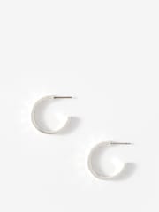 Silberfarben - Mint Velvet Textured Hoops - Bild 2 von 4