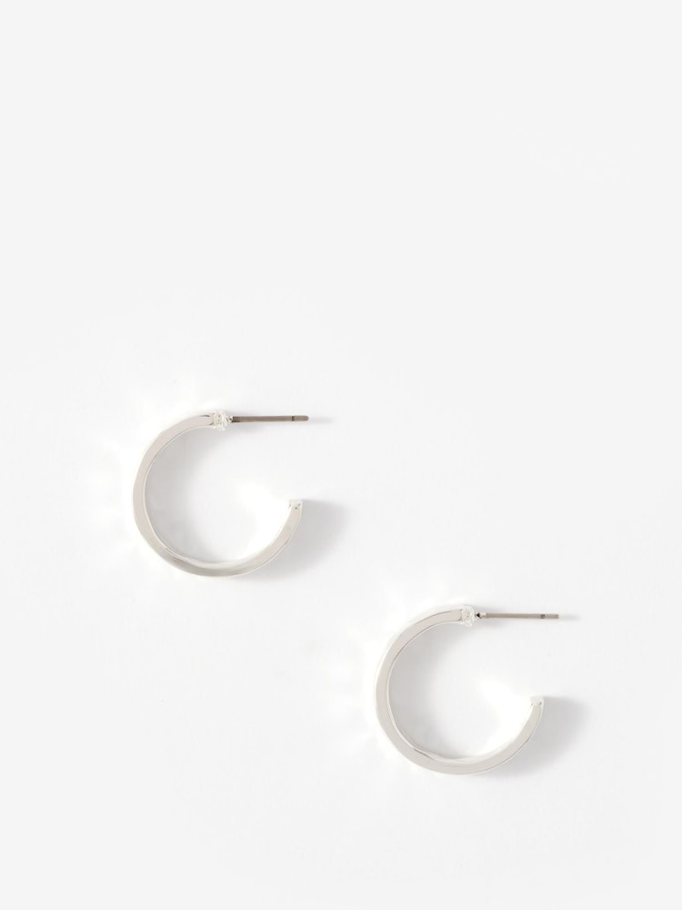 Silberfarben - Mint Velvet Textured Hoops - Bild 2 von 4