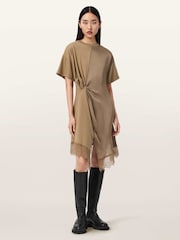 AllSaints Brown Lana Lace Dress - Image 1 of 6