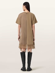 AllSaints Brown Lana Lace Dress - Image 4 of 6