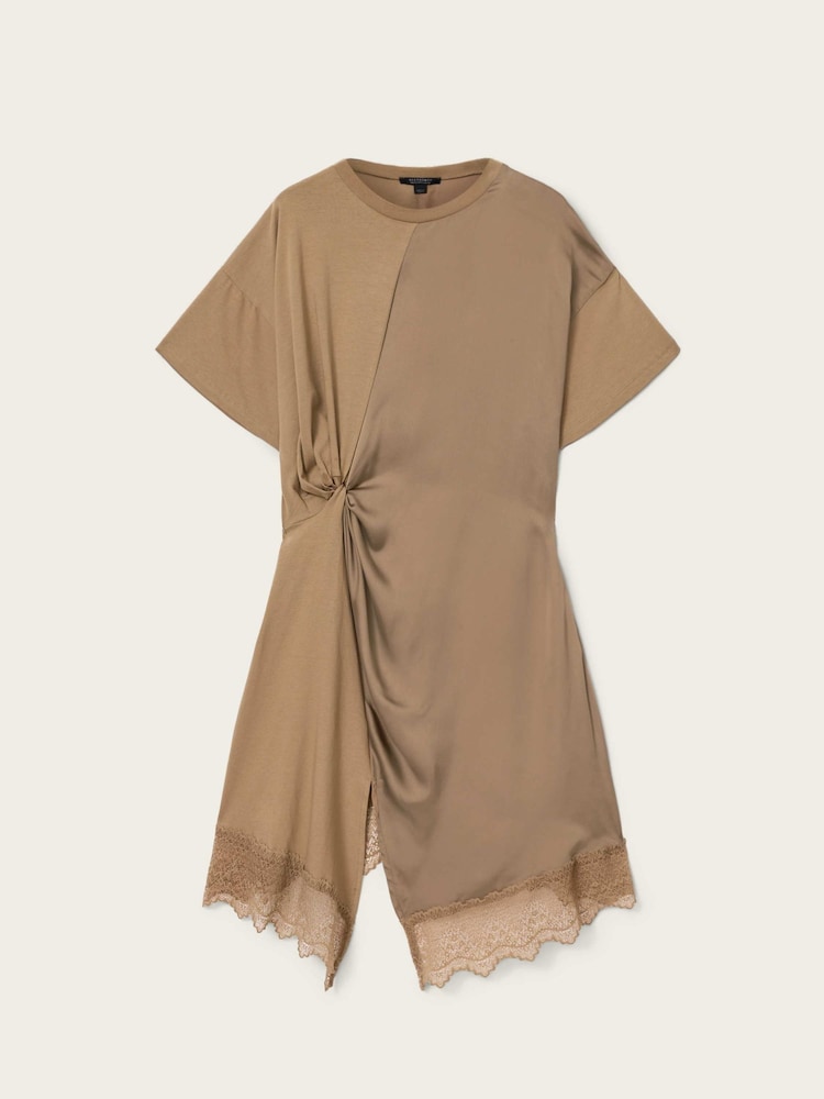 AllSaints Brown Lana Lace Dress - Image 6 of 6