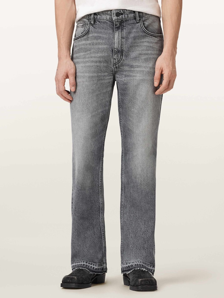 AllSaints Grey Flint Bootcut Jeans - Image 1 of 7