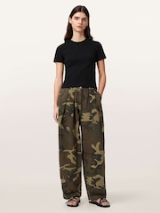 AllSaints Green Becca Denim Trousers - Image 2 of 6
