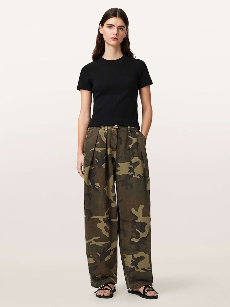 AllSaints Green Becca Denim Trousers - Image 2 of 6