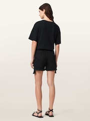 AllSaints Black Frankie Denim Shorts - Image 6 of 7