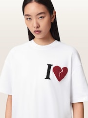 AllSaints White Heart Etta T-Shirt - Image 1 of 7