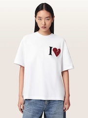 AllSaints White Heart Etta T-Shirt - Image 2 of 7