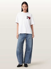 AllSaints White Heart Etta T-Shirt - Image 3 of 7