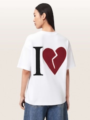 AllSaints White Heart Etta T-Shirt - Image 6 of 7