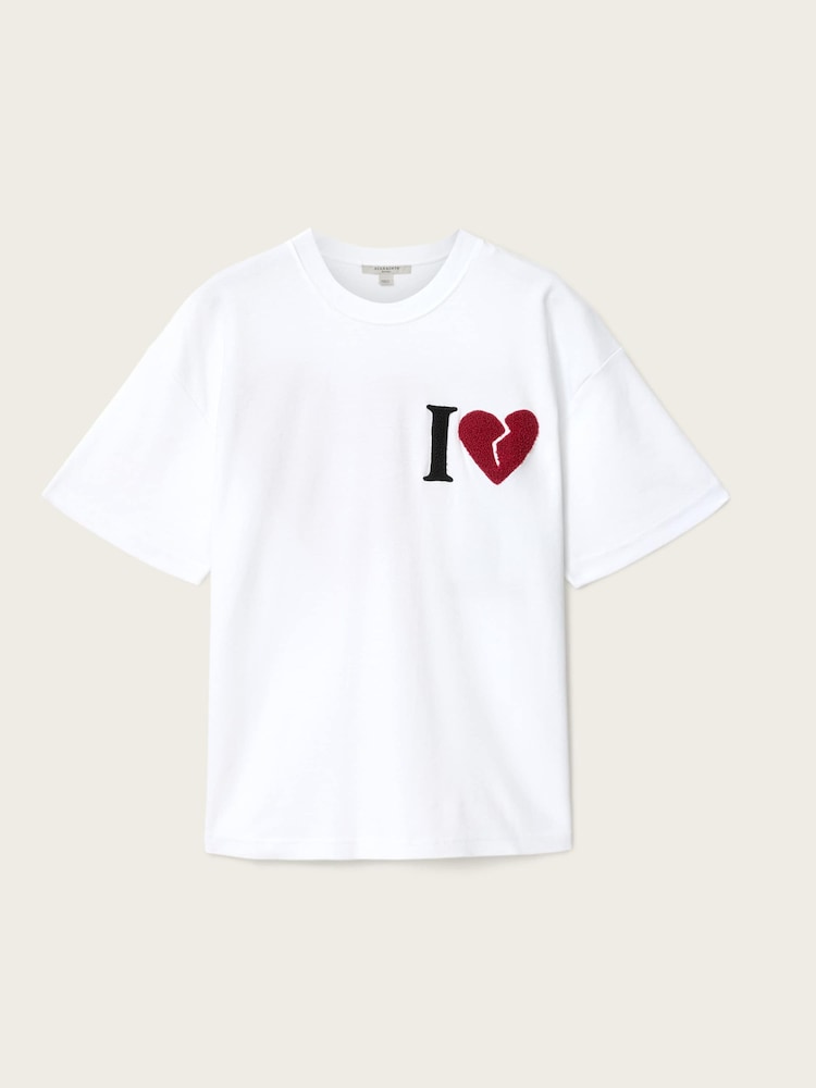 AllSaints White Heart Etta T-Shirt - Image 7 of 7