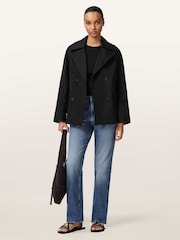 AllSaints Black Connie Trench Coat - Image 5 of 7