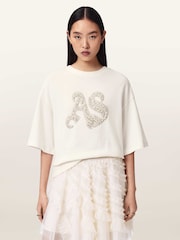 AllSaints White Icon Amelie T-Shirt - Image 1 of 7