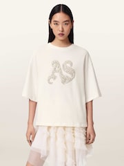 AllSaints White Icon Amelie T-Shirt - Image 2 of 7