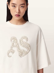 AllSaints White Icon Amelie T-Shirt - Image 4 of 7