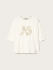 AllSaints White Icon Amelie T-Shirt - Image 6 of 7