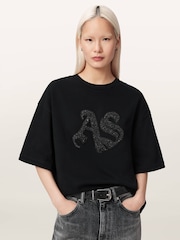 AllSaints Black Icon Amelie T-Shirt - Image 2 of 6