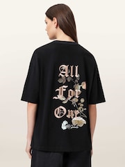AllSaints Black Oneness Etta T-Shirt - Image 4 of 7