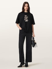 AllSaints Black Oneness Etta T-Shirt - Image 5 of 7