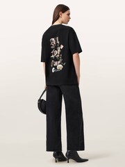 AllSaints Black Oneness Etta T-Shirt - Image 6 of 7