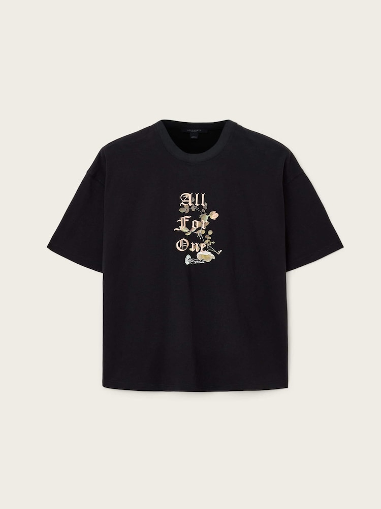 AllSaints Black Oneness Etta T-Shirt - Image 7 of 7