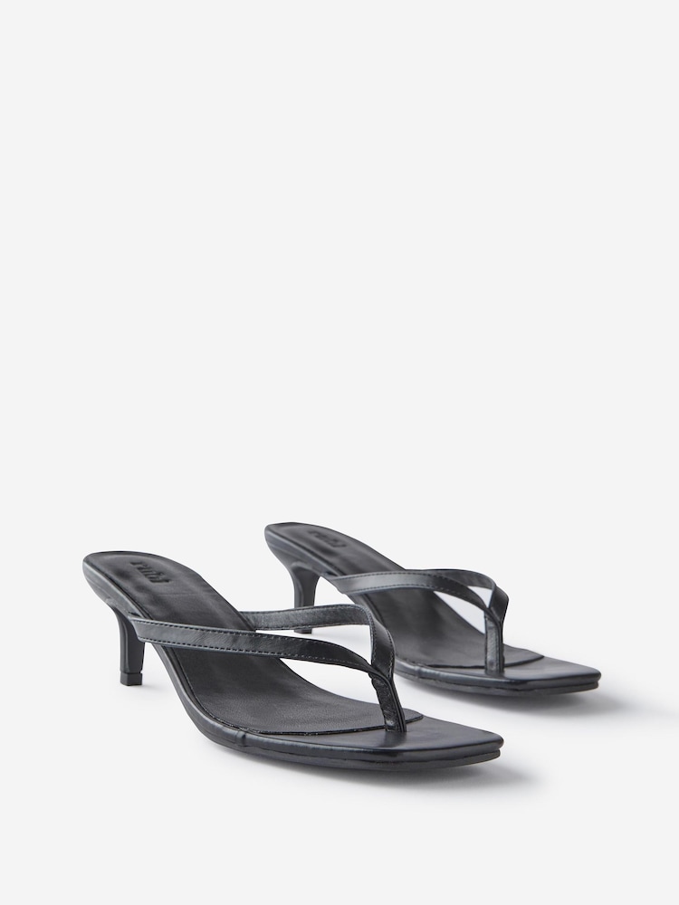 Cotton On Black Eve Flip Flop Kitten Heels - Image 2 of 4 Cotton On Black Eve Flip Flop Kitten Heels - Image 2 of 4