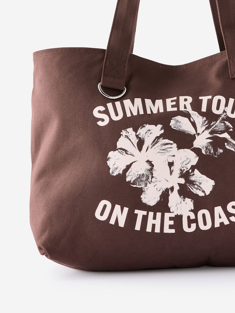 Cotton On Brown Parker Tote Bag - Image 2 of 2 Cotton On Brown Parker Tote Bag - Image 2 of 2