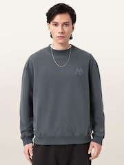 AllSaints Blue Icon Crew Sweatshirt - Image 1 of 5