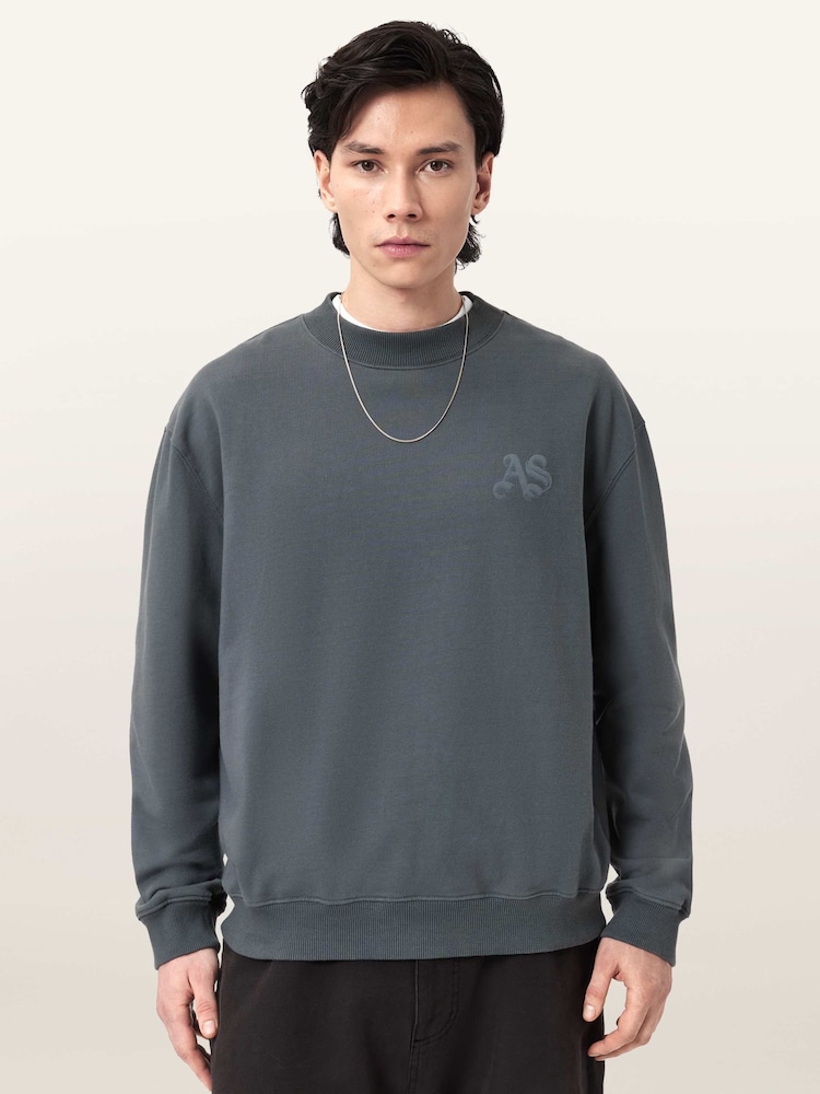 AllSaints Blue Icon Crew Sweatshirt - Image 1 of 5