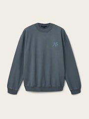 AllSaints Blue Icon Crew Sweatshirt - Image 5 of 5