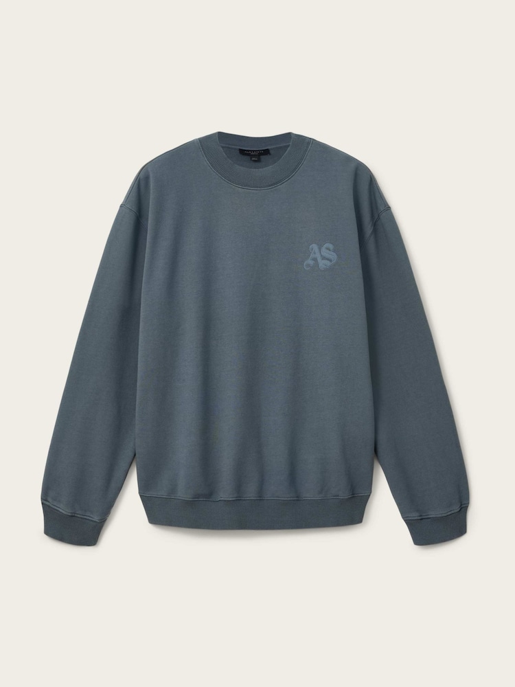 AllSaints Blue Icon Crew Sweatshirt - Image 5 of 5