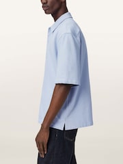 AllSaints Blue Stallone Short Sleeve Shirt - Image 5 of 6