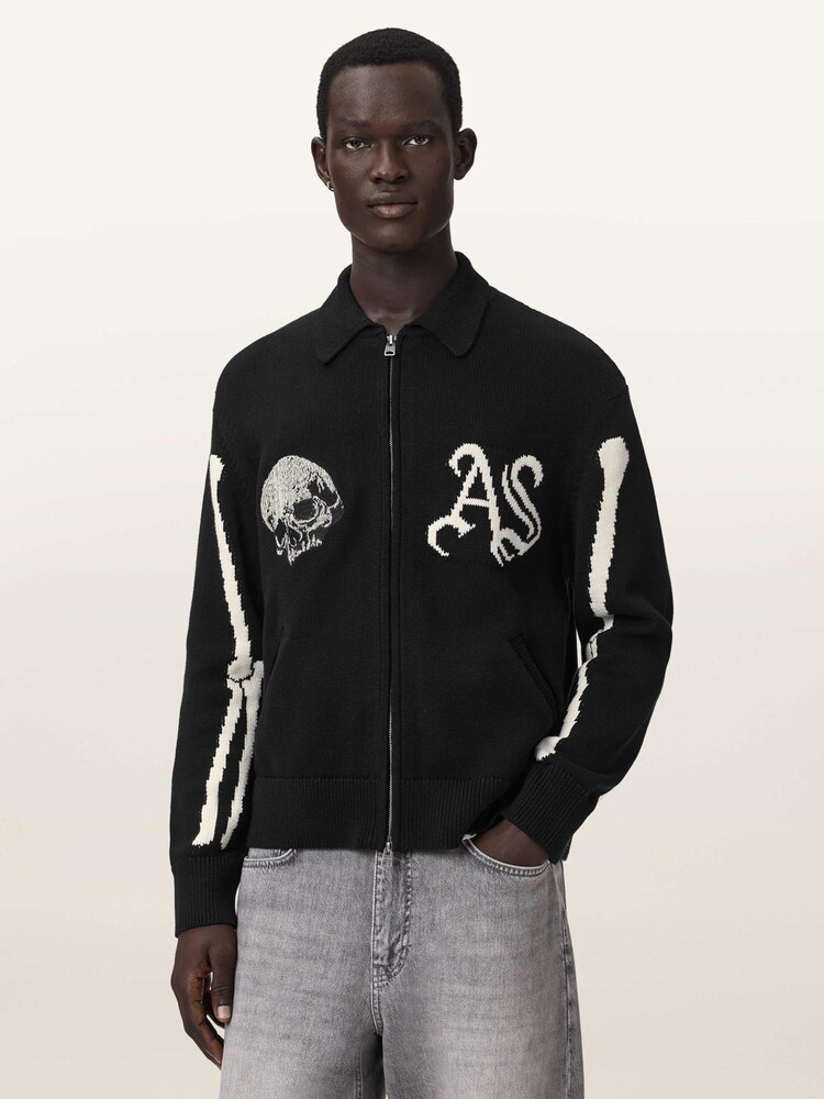 AllSaints Black Adrian Cardigan - Image 1 of 6