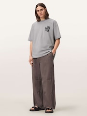 AllSaints Grey Orlando Short Sleeve Crew Neck T-Shirt - Image 3 of 7